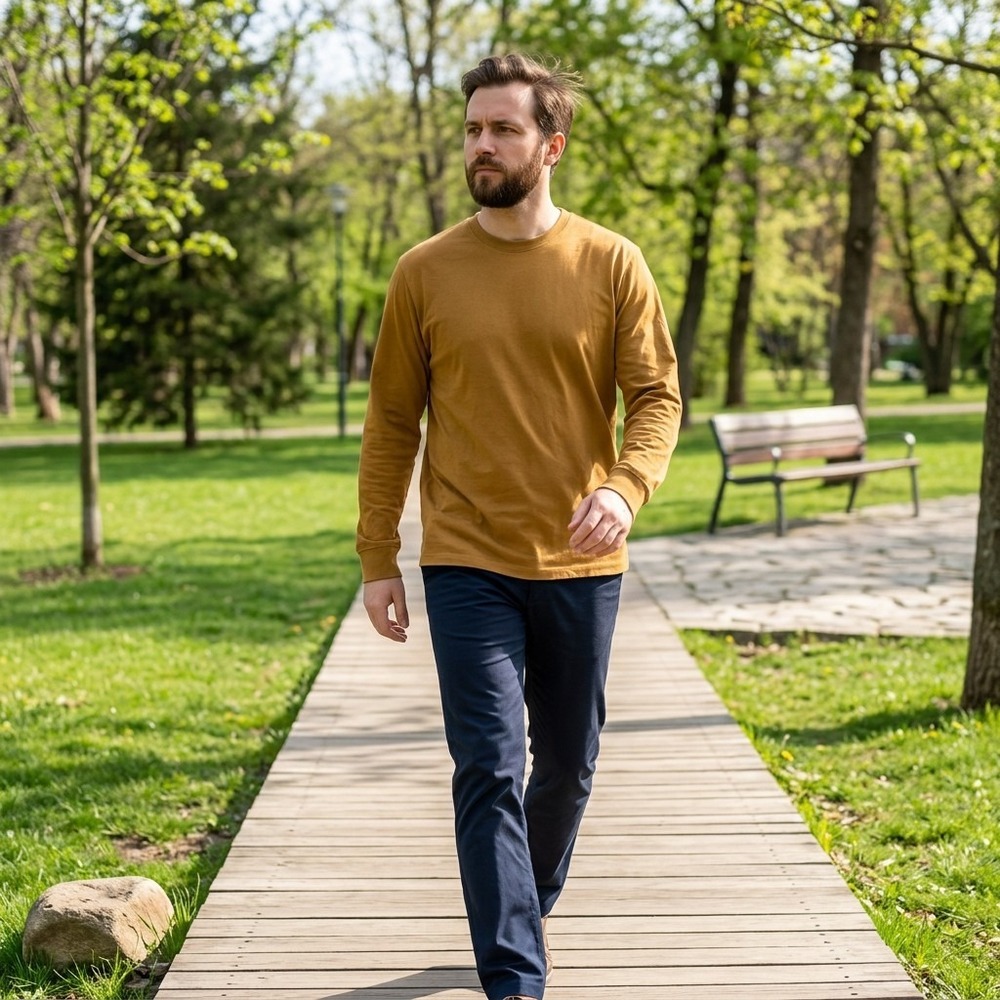 Eddie Bauer Long Sleeve Crew Neck Tee, Tapenade, Cotton Blend, Size XL, NWT